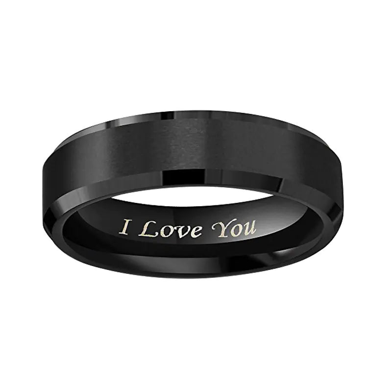 Frosted Titanium Steel Ring for Couples