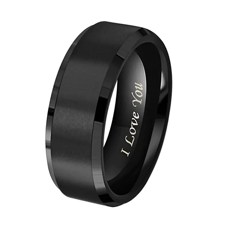 Frosted Titanium Steel Ring for Couples